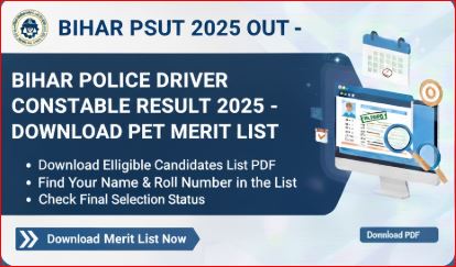 Bihar Police Driver Constable Result 2025 - Download PET Merit List