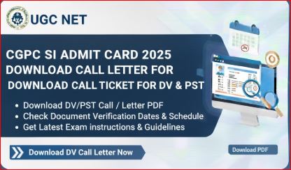 CGPSC SI Admit Card 2025 Download Call Letter for DV & PST