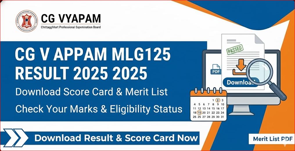 CG Vyapam MLG125 Result 2025 - Download Score Card & Merit List