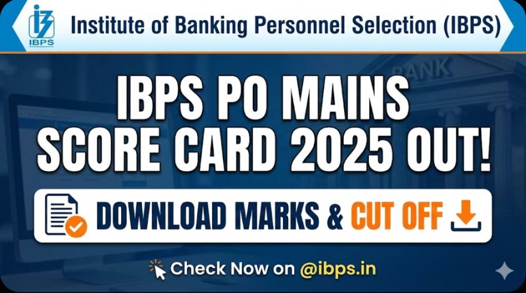 IBPS PO Mains Score Card 2025