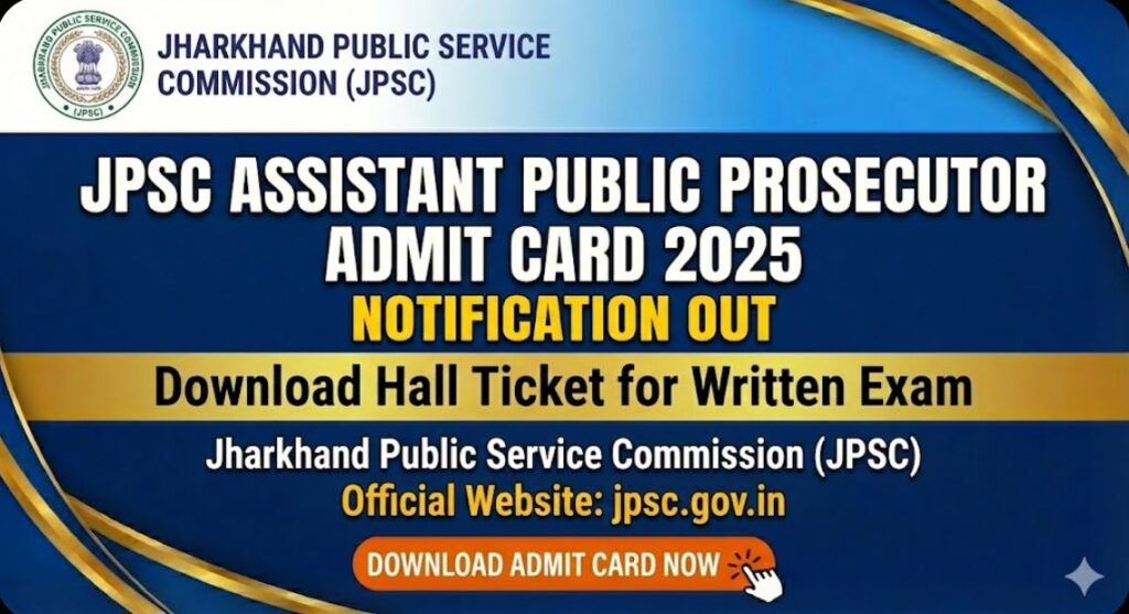 JPSC Assistant Public Prosecutor Admit Card 2025 Out Download Hall Ticket @jpsc.gov.in