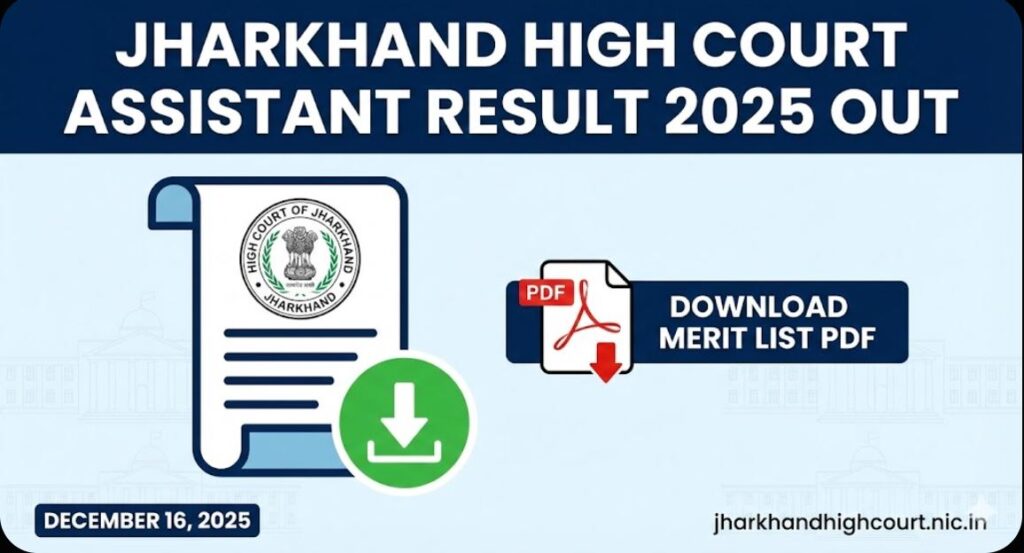 Jharkhand High Court Assistant Result 2025 Out Download Merit List PDF