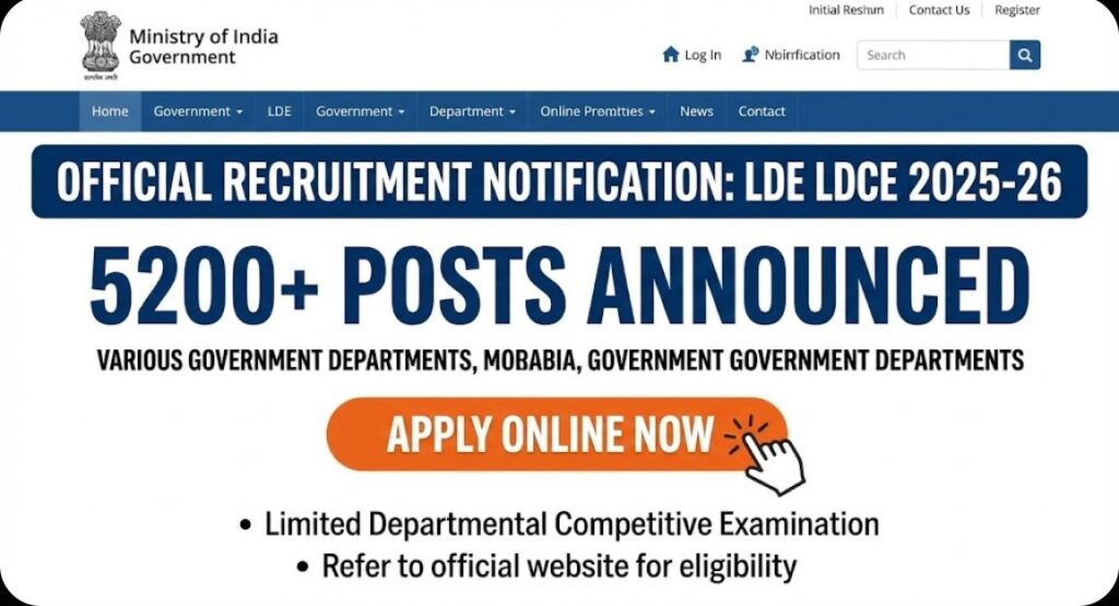 KVS LDE LDCE Recruitment 2025