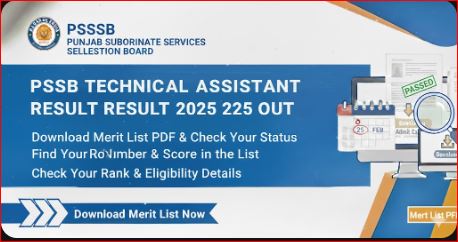 PSSSB Technical Assistant Result 2025 Out - Download Merit List PDF