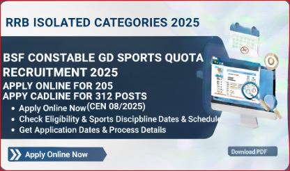 RRB Isolated Categories Recruitment 2025 - Apply Online