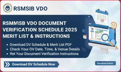 RSMSSB VDO Document Verification Schedule 2025 Merit List & Instructions