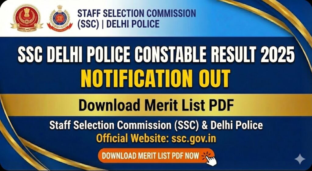 SSC Delhi Police Constable Result 2025